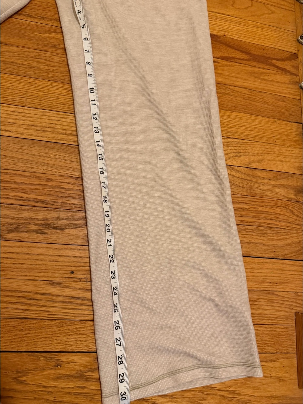 Aritzia TNA Wafflex Marks Pant Heather Ecru Wide Leg Lounge Pants L - Picture 5 of 11